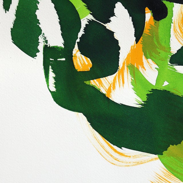 Contemporary Autumn Tree 5 - Original Expressionist Tree Landscape Ink Painting on French Linen Paper by Bettina Mauel For Sale - Image 3 of 6