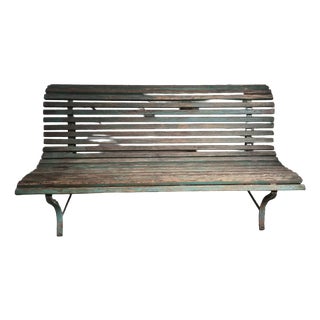 French Garden Bench in Wood and Iron, 1950s For Sale