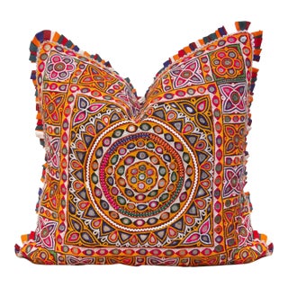 Adya Rajasthani Embroidered Decorative Pillow For Sale