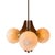 Mid century modern / Ca 1960’s Space age design Chandelier or pendant lamp. Made from solid wood, brass upright and mounts...
