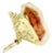 Vintage 18k Yellow Gold Orange Enamel Conch Shell Charm Pendant For Sale