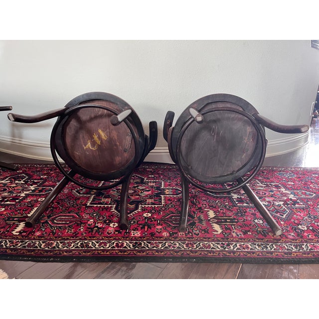 Wood Set of 4 - Antique Mundus and Jacob & Josef Kohn Bentwood Armchairs For Sale - Image 7 of 12