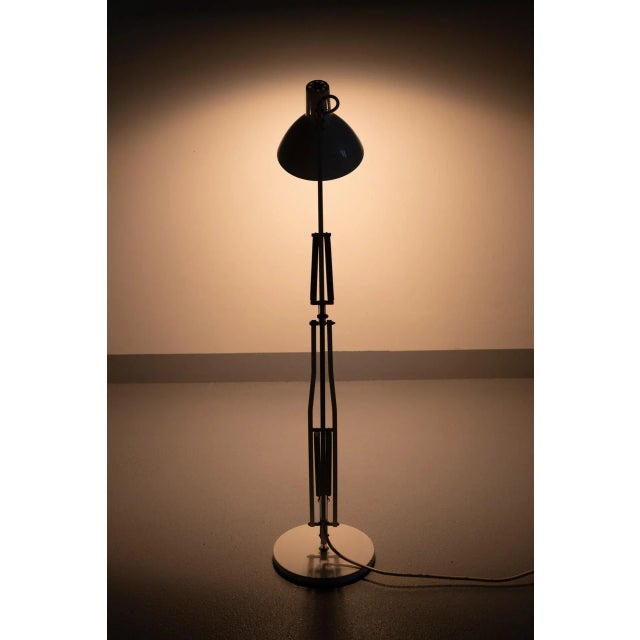 Large mid century industrial desk lamp designed by h. Th. J. A. Busquet for dutch lighting specialists hala zeist. White...
