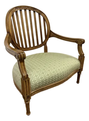 Louis XVI Reproduction Teak Wood Lounge Chair