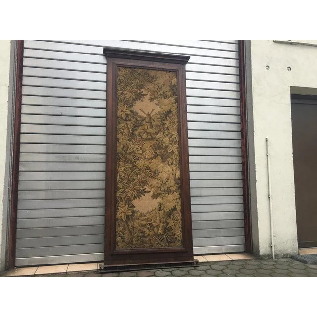 Old tapestry from the beginning of the 20th century. Oak wood frame. Tapestry in very good condition. Dimensions: Height -...