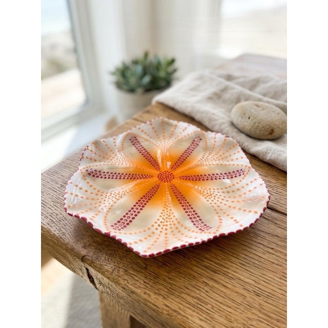 Hand-Painted South African Ceramic Sea Urchin Platter For Sale In West Palm - Image 6 of 12