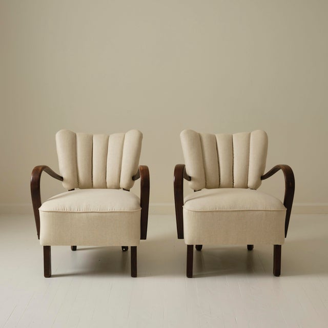 Art Deco Jindrich Halabala Art Deco Bentwood Armchairs, 1940s, a Pair For Sale - Image 3 of 8