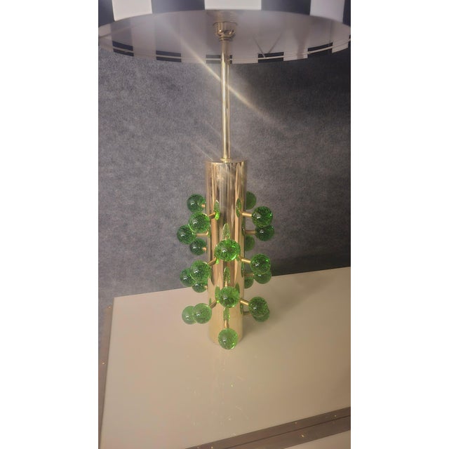 Handmade Italian Table Lamps in Brass and Murano Glass from Justfurnituress SRL, Set of 2 For Sale - Image 13 of 16