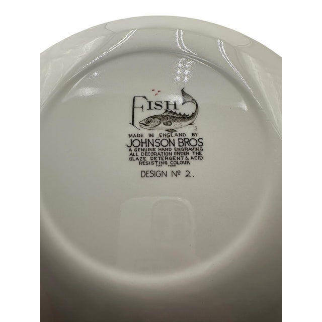 Mid 20th Century Set of 11 Vintage Johnson Brothers Fish Dinner Plates - 6 Patterns For Sale - Image 15 of 18