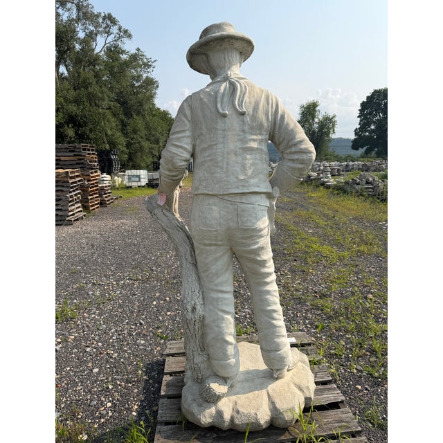 Monumental Cast Concrete Cowboy Western Gunslinger Sculpture - 80 Inches - Lifesize For Sale - Image 10 of 18