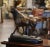 Add a touch of strength and character to an office, library, or study with this impressive antique French bronze bull...