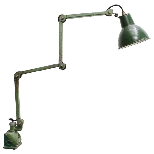 Vintage Industrial Green Metal 4-Arm Machinist Work Wall Light from Dugdills, UK For Sale - Image 11 of 11