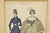 Brown French 1830s Victorian Lithograph Print Couple Fashion Gown in Frames - A Pair For Sale - Image 8 of 12