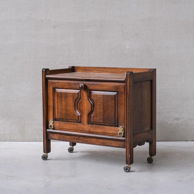 Mid-Century French Oak Bar Cabinet by Guillerme Et Chambron For Sale - Image 12 of 12