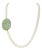 Late 20th Century 18k Yellow Gold Framed Jadeite Pendant With Dragon Motif Attached at the Sides to 23.5" White Pearls For Sale
