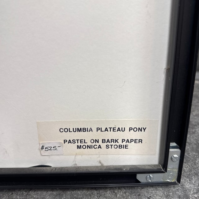 Monica Stobie “Columbia Plateau Pony” Pastel on Bark Paper, 1993 For Sale - Image 11 of 12