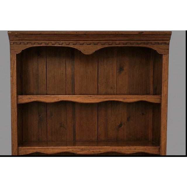 Farmhouse Late 20th Century Rustic Solid Wood Hutch Cabinet Bookcase Cupboard Farmhouse Display Storage For Sale - Image 3 of 6