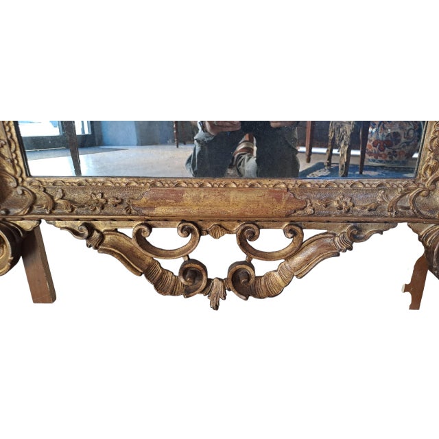 Antique Carved Wooden Framed Mirror, 1800s For Sale - Image 10 of 11