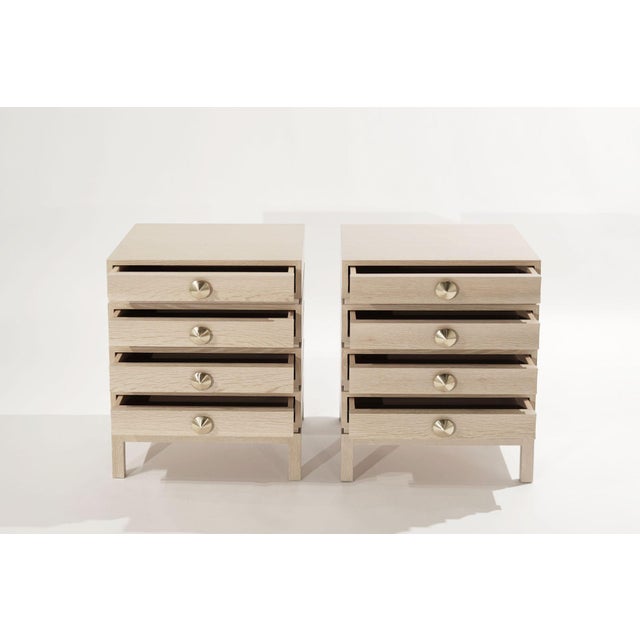 Modern Stacked Bedside Tables in Limed Oak - a Pair For Sale - Image 3 of 12