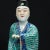 Turquoise Early 20th Century Chinese Porcelain Polychrome Nobleman and Wife Figures - A Pair For Sale - Image 8 of 12