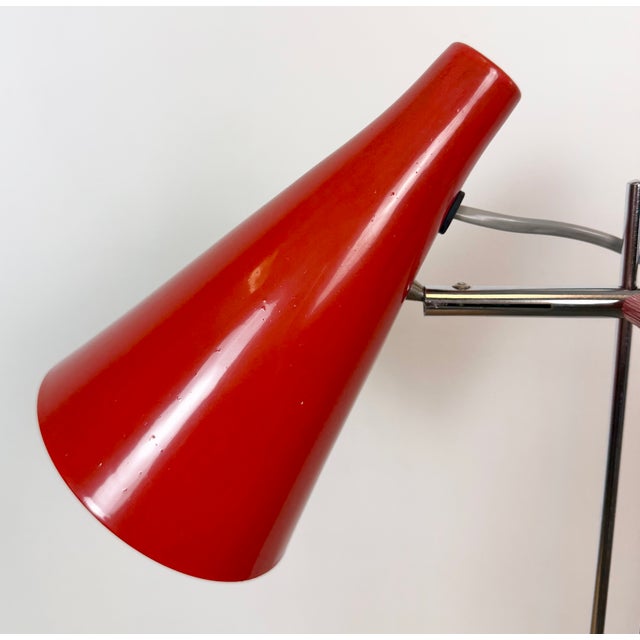 1970s Vintage Red Table Lamp by Josef Hůrka for Lidokov, 1960s For Sale - Image 5 of 18