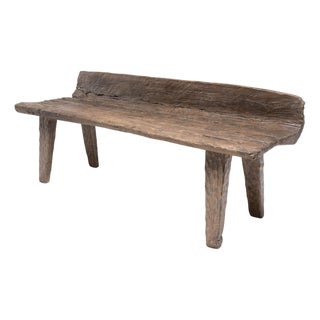 Rustic Hewn Log Bench For Sale