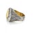Silver Kurtulan Diamond 24k Gold Sterling Silver Oval Top Beveled Textured Ring - Size 5.75 For Sale - Image 8 of 8