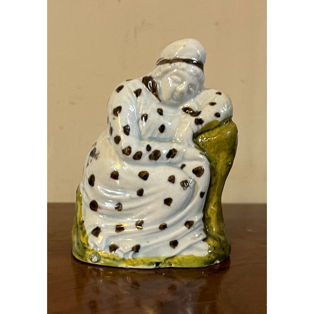 English Antique 18th Century English George III Staffordshire Prattware Figure of an Old Woman For Sale - Image 3 of 10