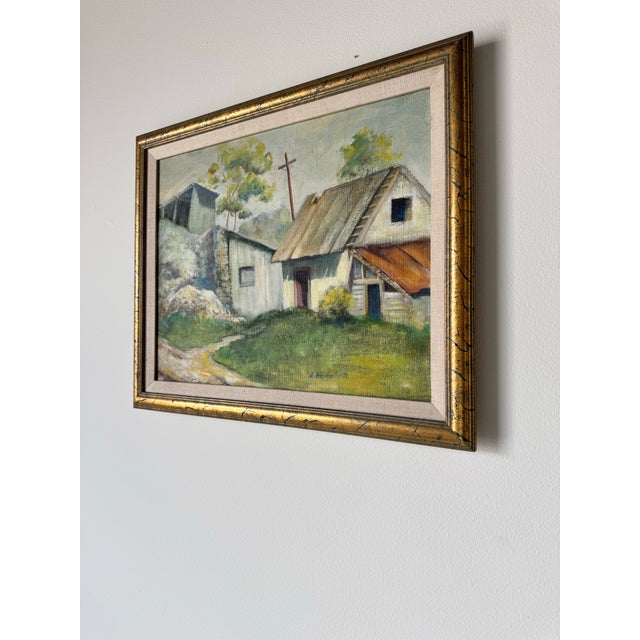 1948 Vintage Countryside Landscape Oil on Canvas Painting by Edward Hergelroth For Sale - Image 4 of 11