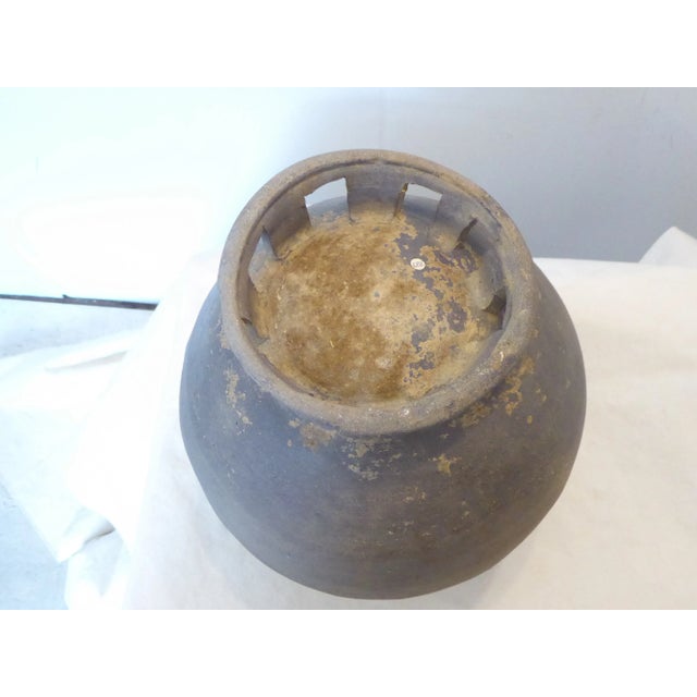 Rustic Korean Silla Dynasty Gray Ceramic Vase For Sale - Image 3 of 5
