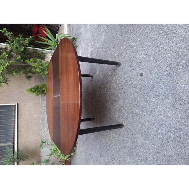 Wooden Dining Table with Extendable Round Top, 1950s For Sale - Image 9 of 10