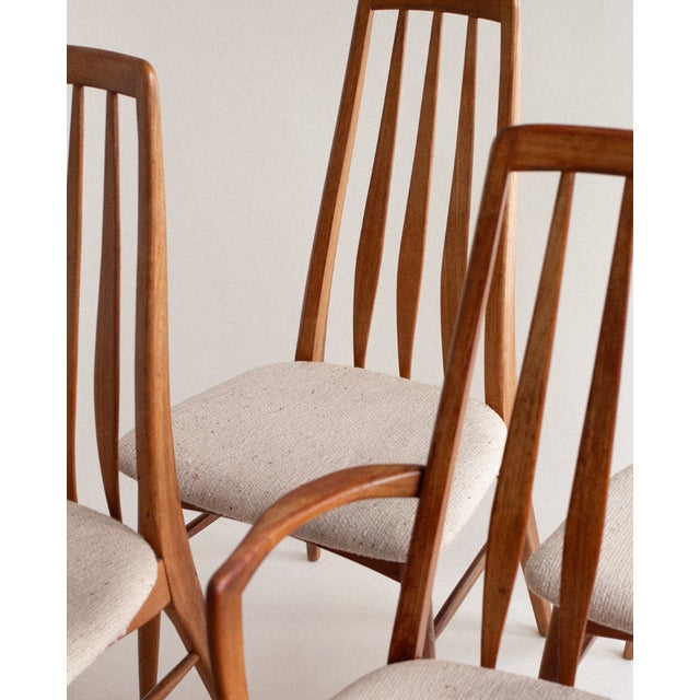 Mid-Century Modern Vintage Eva Dining Chairs by Niels Koefoed for Hornslet Møbelfabrik, 1960s, Set of 5 For Sale - Image 3 of 7