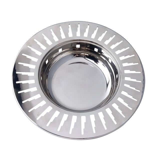 Alessi Stainless Steel Cutout Skyscraper Footed Bowl from Alessi, Italy, 1990s For Sale - Image 4 of 9