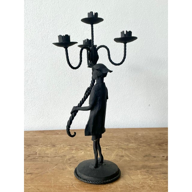 Vintage Boho Forged Iron Candelabras - Set of 2 For Sale - Image 12 of 12
