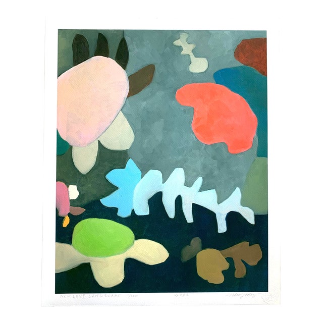 'New Love Landscape' Jewel-Toned Abstraction Ltd Ed Fine Art Giclee Print by Neicy Frey For Sale