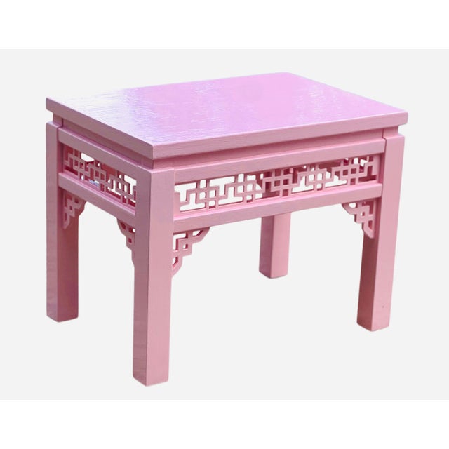 Art Deco 1980’s Pair Chinese Chippendale Fretwork Benches For Sale - Image 3 of 10