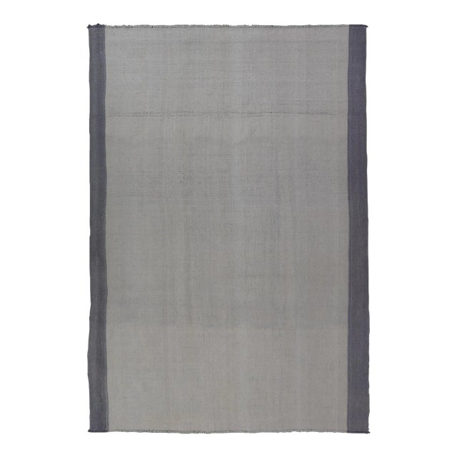 Mid 20th Century Vintage Turkish Kilim With Modern Design in Cream and Lavender For Sale