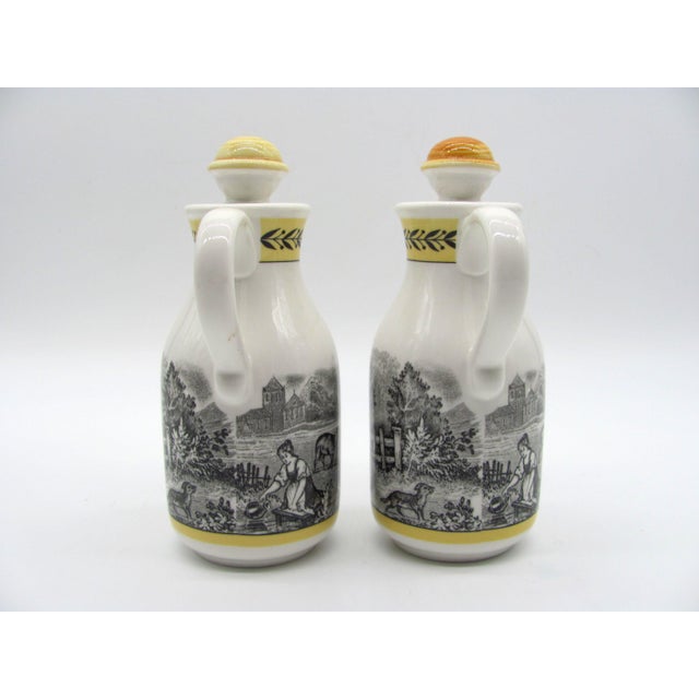 French Country Villeroy & Boch Audun Ferme Vinegar & Oil Cruet Dispenser - A Pair For Sale - Image 3 of 13