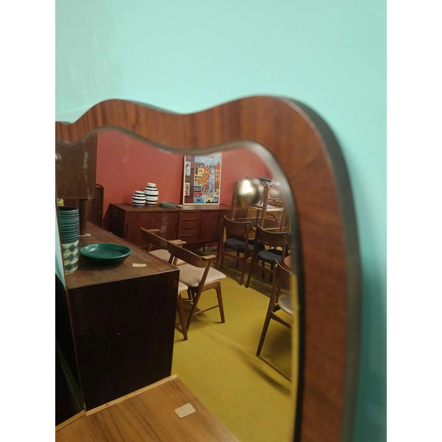 Vintage Swedish Mahogany Mirror, 1950s, in Restored conditions. Designed 1950 to 1959