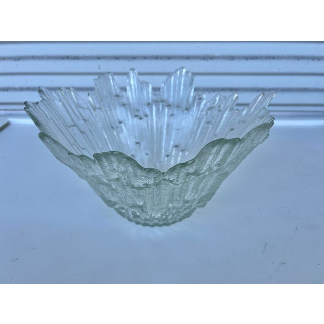 Mid Century Ice Style Art Glass Bowl / Northern Lights For Sale In West Palm - Image 6 of 8