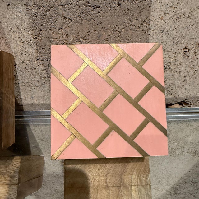 Handcrafted Three Trinket Boxes Mod Geometric Design For Sale - Image 14 of 14