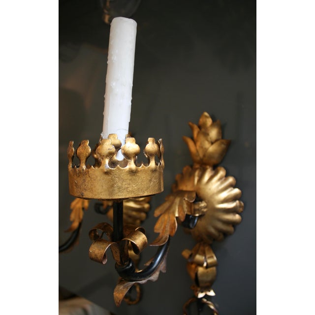 Vintage Hollywood Regency Italian Sconces - A Pair For Sale - Image 4 of 6