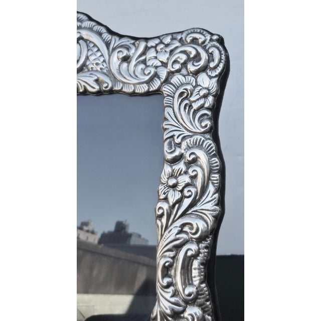 Sterling Silver photo frame by Carrs. Edwardian baroque style. Large Baroque style. Velvet back and stand with a glass...