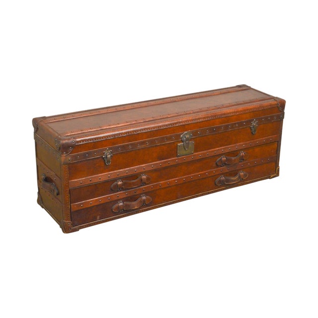 Restoration Hardware Mayfair Leather Steamer Trunk Low ...