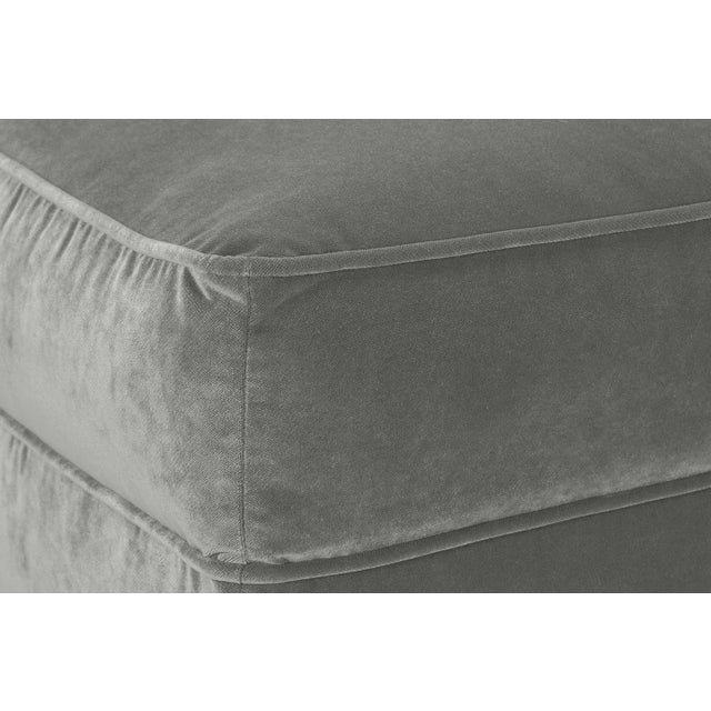 Textile Alcott Ottoman, Seal Velvet For Sale - Image 7 of 8