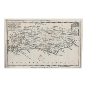 Antique Map of Sussex by Thomas Kitchin