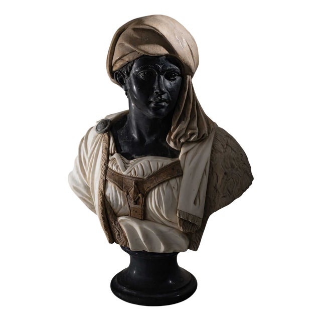 Bust of an African Man, 20th Century, Marble For Sale