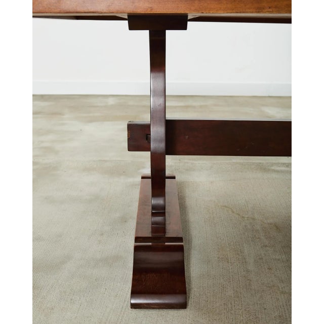 Country English Style Fruitwood Trestle Dining Table For Sale - Image 9 of 12