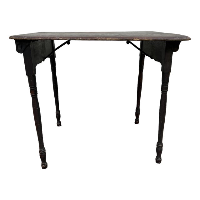 Antique American Wooden Folding Sewing Table For Sale