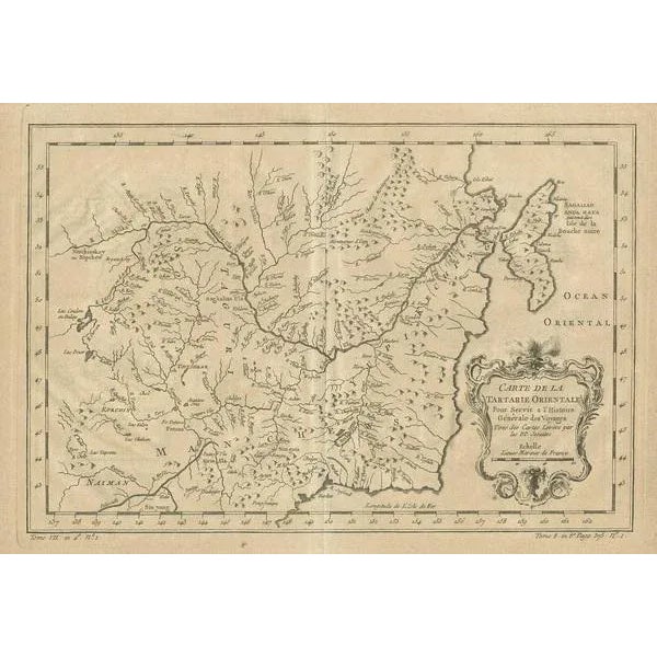 Antique Map of Manchuria and the Northeast Portion of Tartary, 1757 For Sale - Image 3 of 6